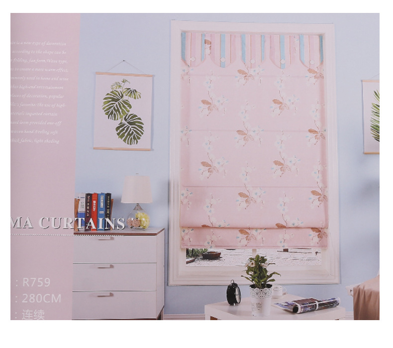 Nordic simple fabric curtains for study, dining room and bedroom partitions, fan-shaped Roman curtains, and lifting roller blinds are supplied by the manufacturer pic 15