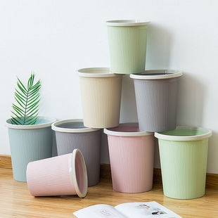 垃圾桶创意家居简约家用无盖带压圈大号厨房卫生间客厅纸篓批发详情2