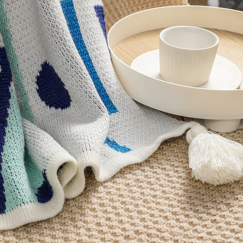 Bohemian windblown hair blanket, bay window blanket, knitted blanket, ethnic wave air conditioning blanket, tassel nap blanket pic 20