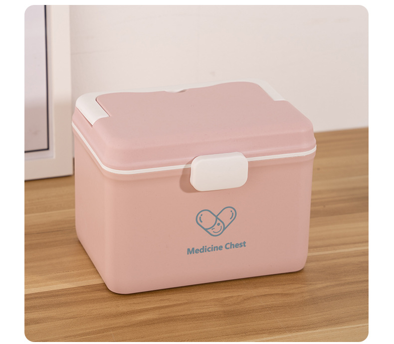 Family double-layer medicine box, large-capacity medicine box, emergency medical care and medical storage, plastic medicine box storage box pic 11