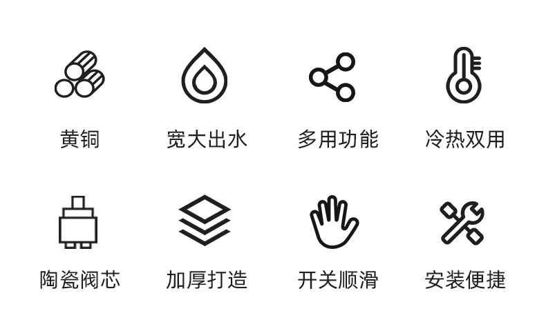 拉丝金轻奢洗脸盆水龙头卫生间浴室柜面盆转动冷热水龙头黄铜金色详情2