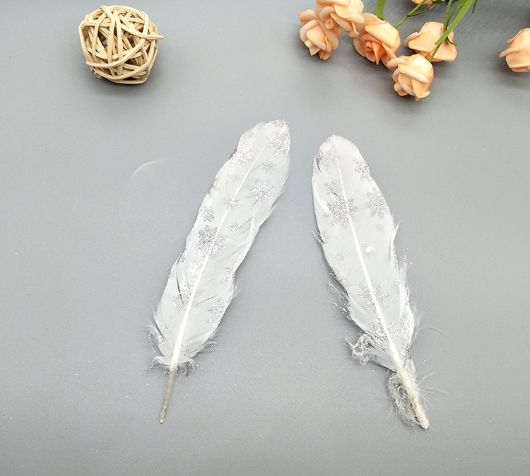 A large quill feather gift box with all-gold and all-silver feathers, paper card bookmarks and decorative quill pens pic 59