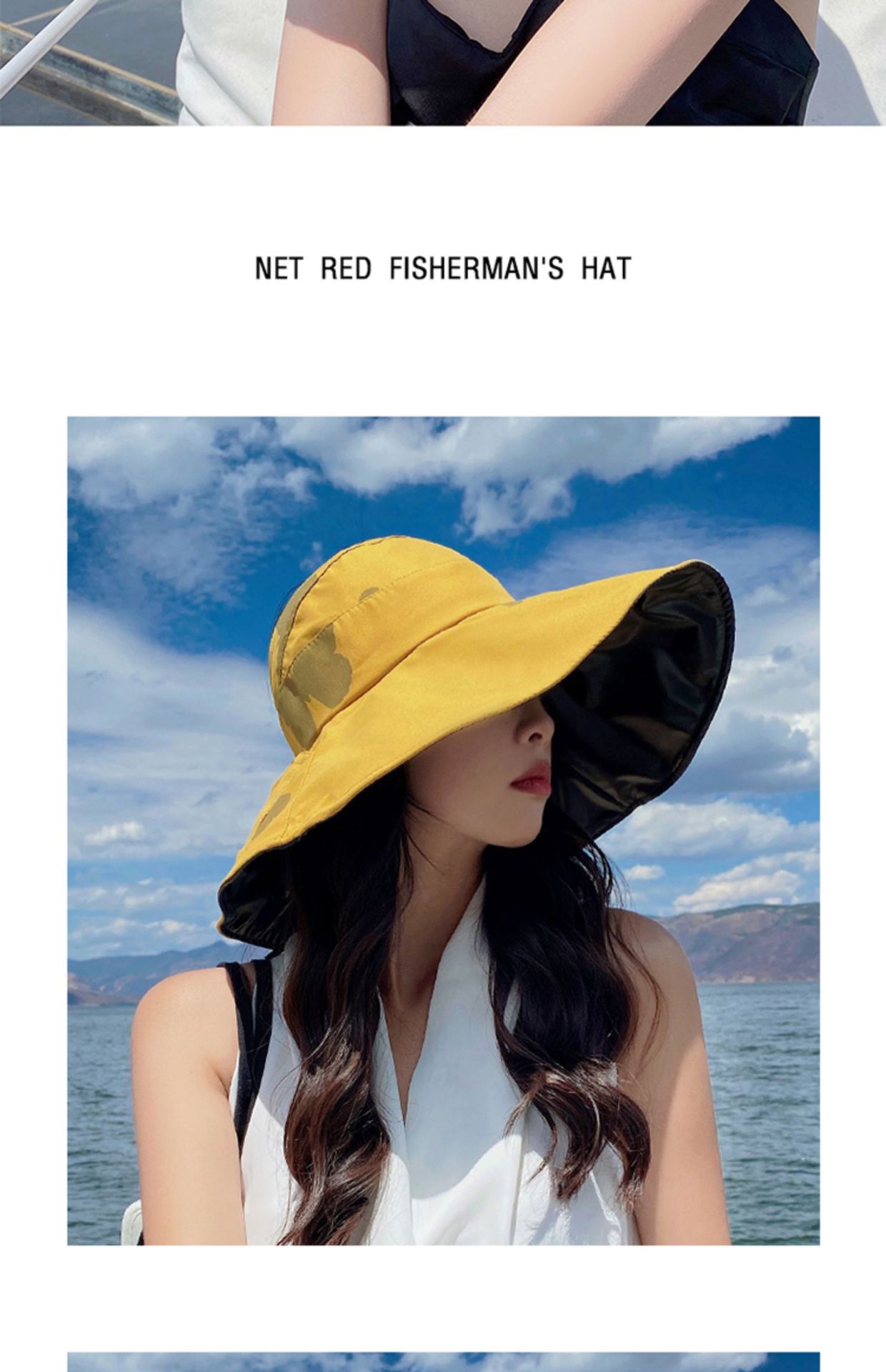 帽子女夏防晒空顶帽大沿韩版太阳帽百搭时尚蝴蝶结遮脸遮阳渔夫帽详情15