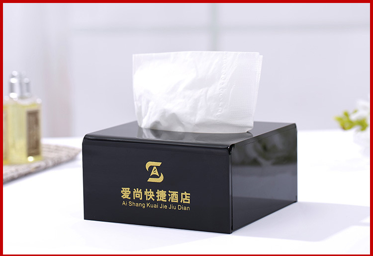酒店牙具盒亚克力宾馆洗漱用品盒客房耗品纸巾盒托盘遥控盒收纳盒详情43