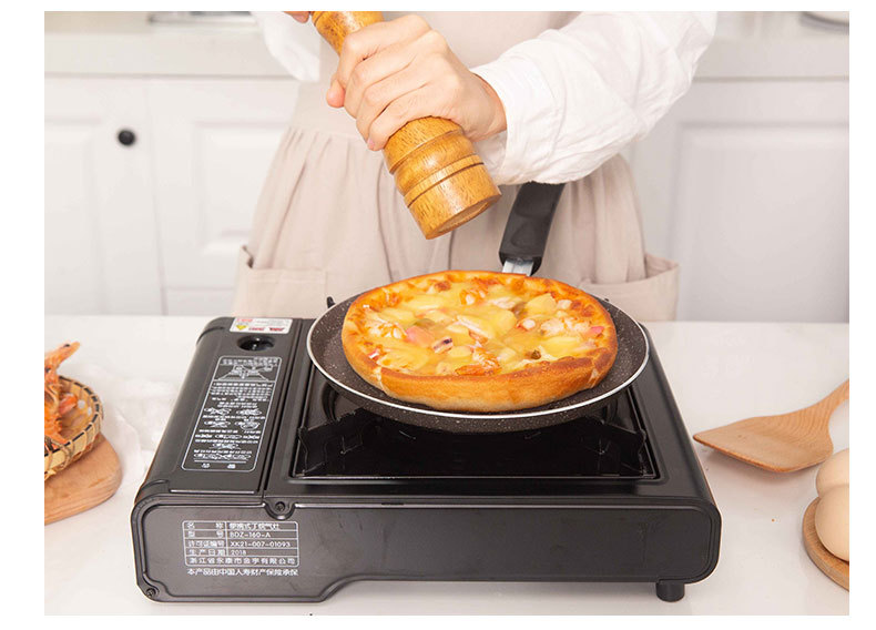 Pizza pan, non-stick pan, rice stone, flat bottom, multi-layered pancake, steak, poached egg, frying pan, household boiler, universal pic 14