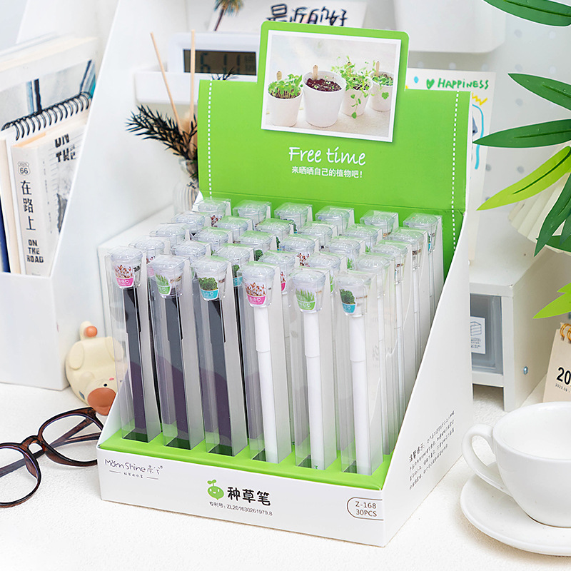 晨兮种草笔全针管中性笔创意长草笔学生DIY文具花园小盆栽种子笔详情11