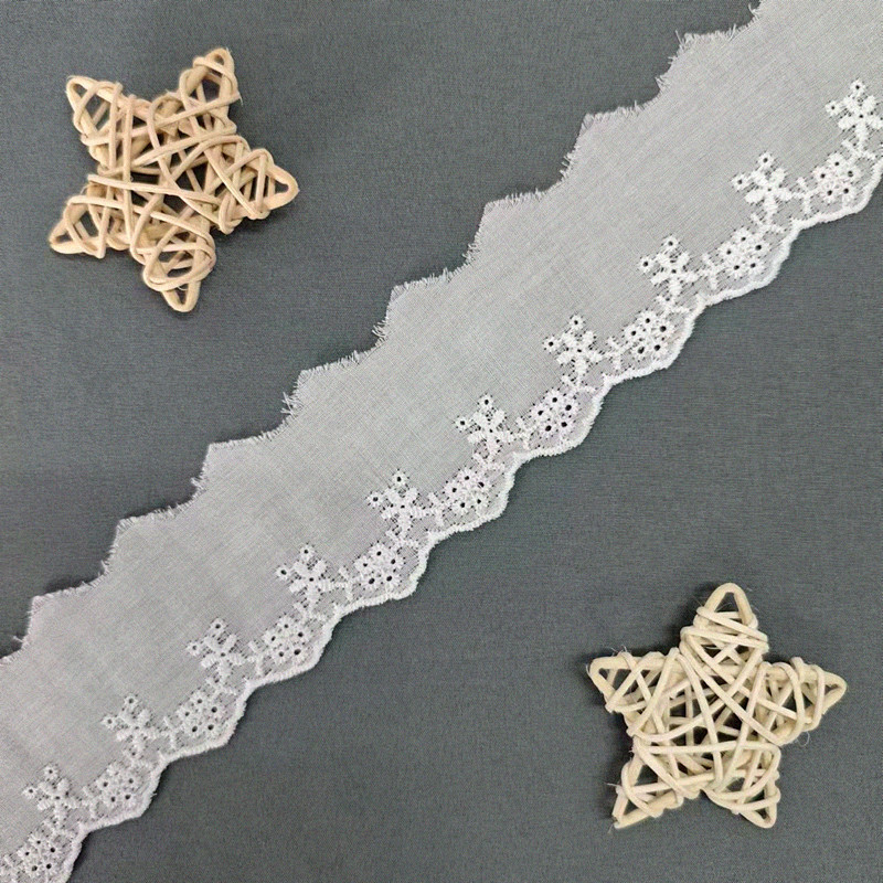 Wholesale of cotton embroidered lace, hollowed-out lace, embroidered skirt hem, clothing accessories, milk silk, perforated, barcode 2.5 pic 114