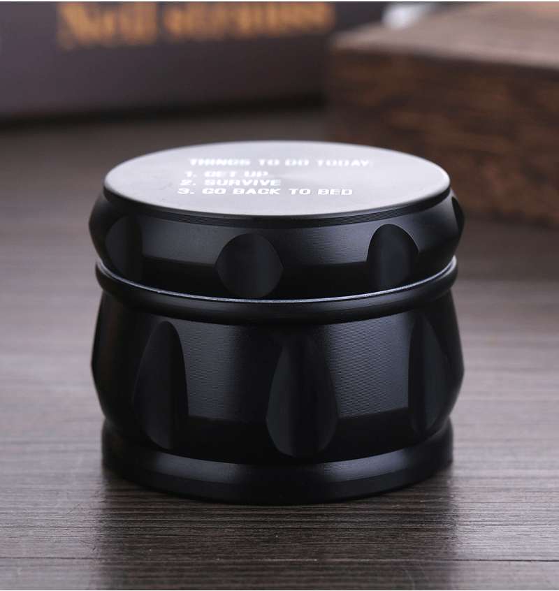 63mm黑色亚光4层鼓型磨烟器锌合金研磨器批发跨境外贸Grinder详情7