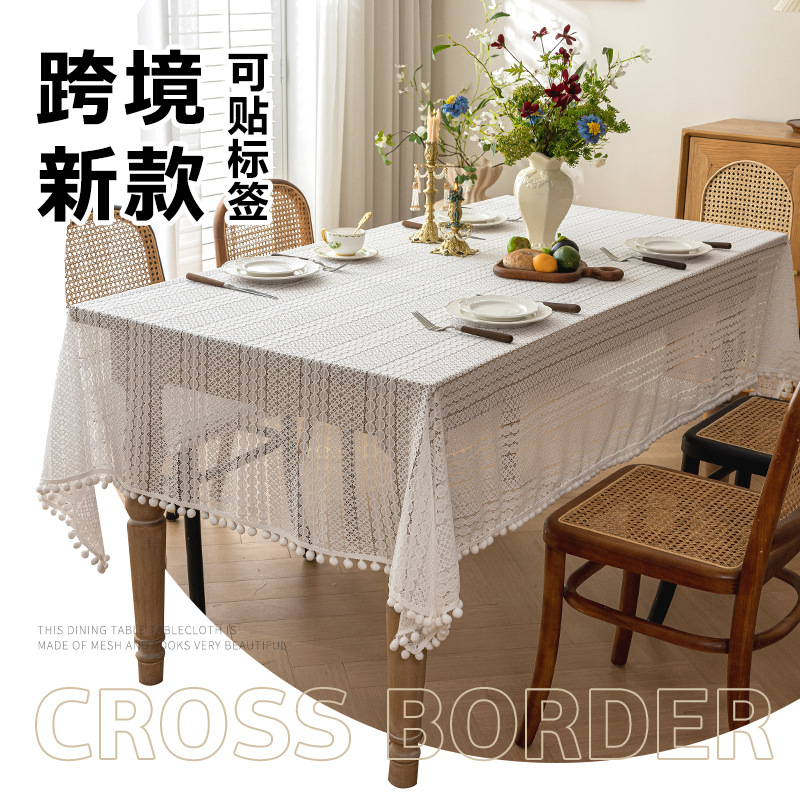 中东爆款加厚棉麻餐桌台布家用长方形茶几巾防水防油桌布批发代发详情6