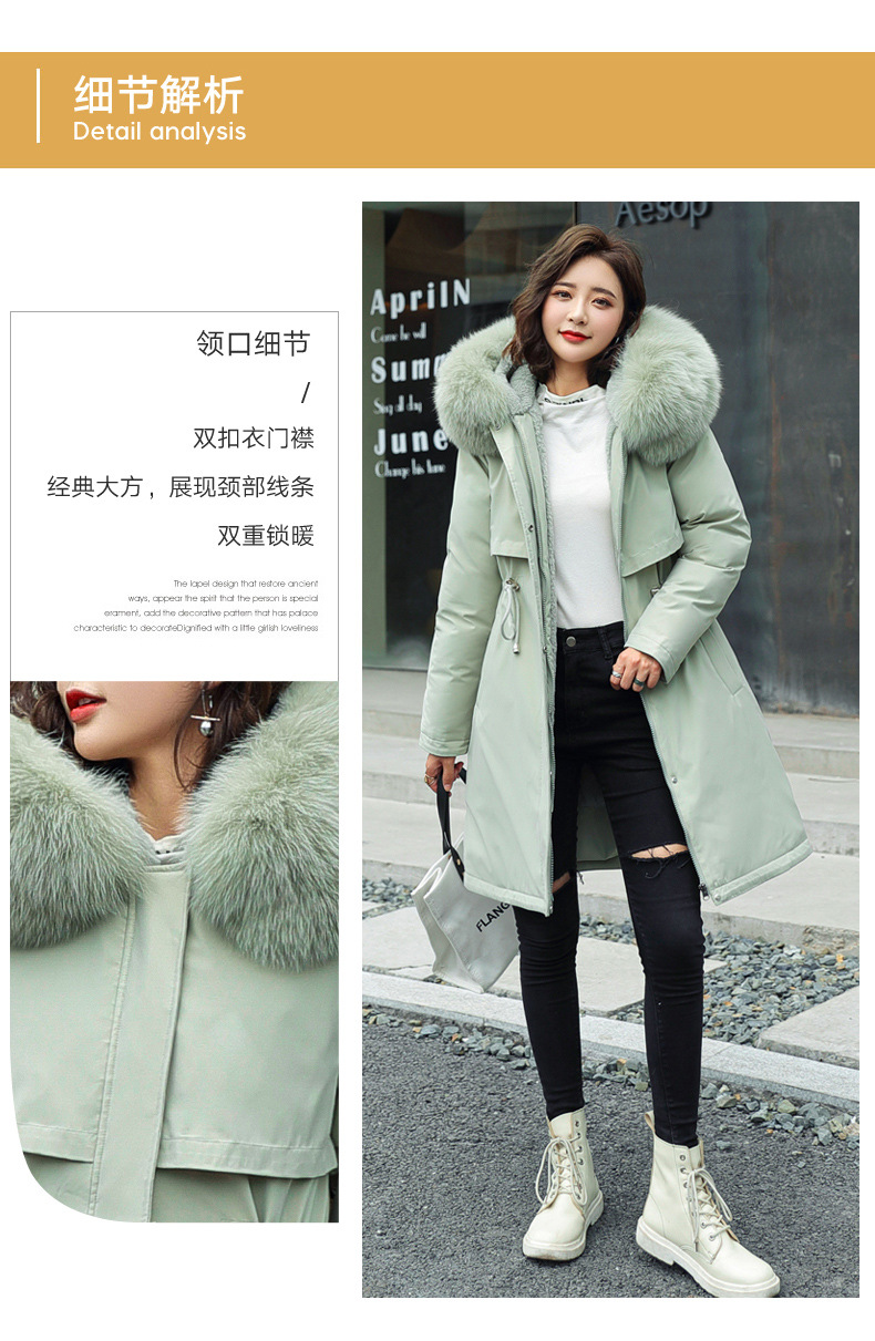Winter new mid-length Paisuke cotton-padded jacket for women, Korean version of lambskin wool down cotton-padded jacket for women pic 3