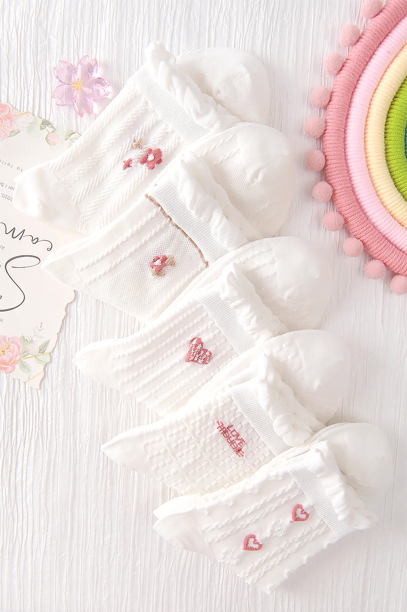 郁金香袜子女秋冬季中筒袜百搭甜美ins潮学院风女袜可爱长袜批发详情11