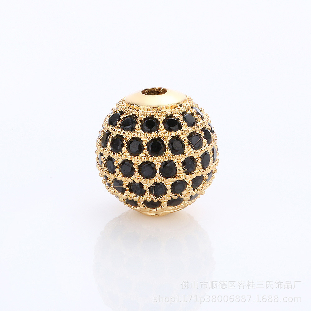 Factory wholesale 10mm beaded zircon copper micro-inlaid accessories, string bead jewelry, DIY bracelet accessories, and partition beads pic 15