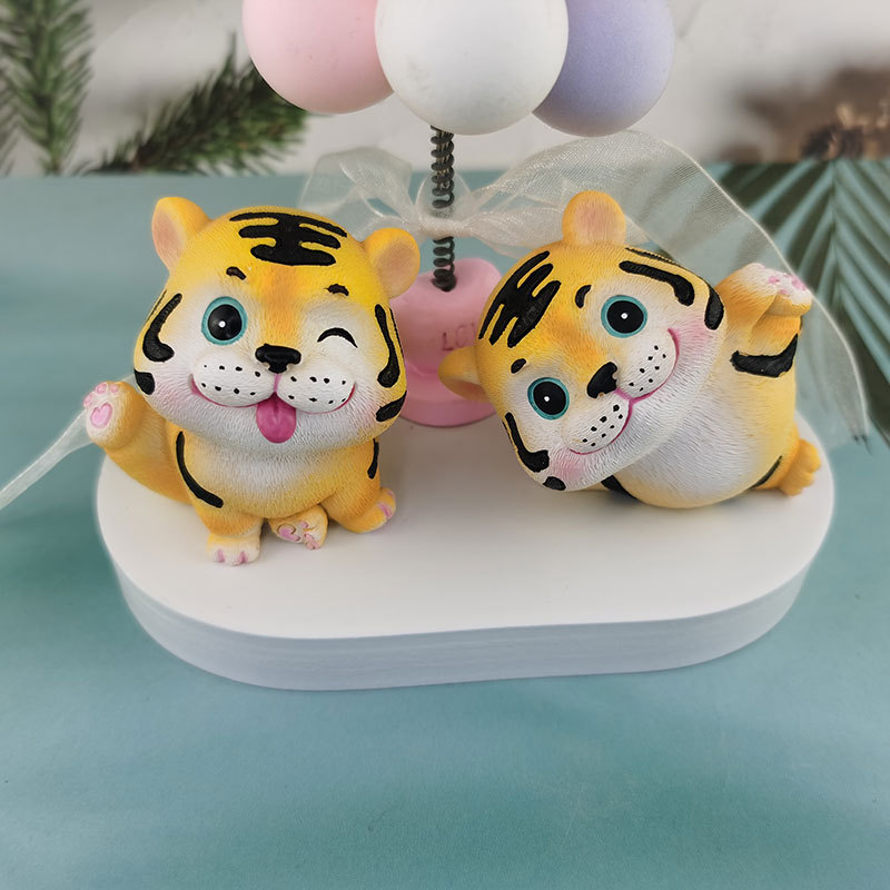 ins小老虎可爱萌萌小动物搭配气球花盆套装组合汽车内饰摆件礼品详情7