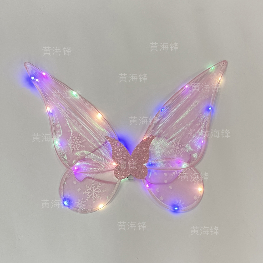 跨境圣诞节精灵翅膀套装舞会带灯单层天使翅膀魔法棒发箍三件套详情19