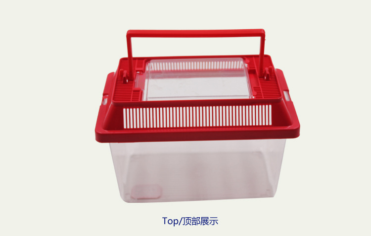 宝杰宠物盒小号手提塑料透明宠物笼乌龟饲养盒金鱼缸运输盒批发详情13