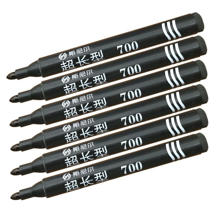 Boxed 700 marker pens, color big-headed pens, black with ink, blue and red oil-based pens, logistics marker pens pic 8