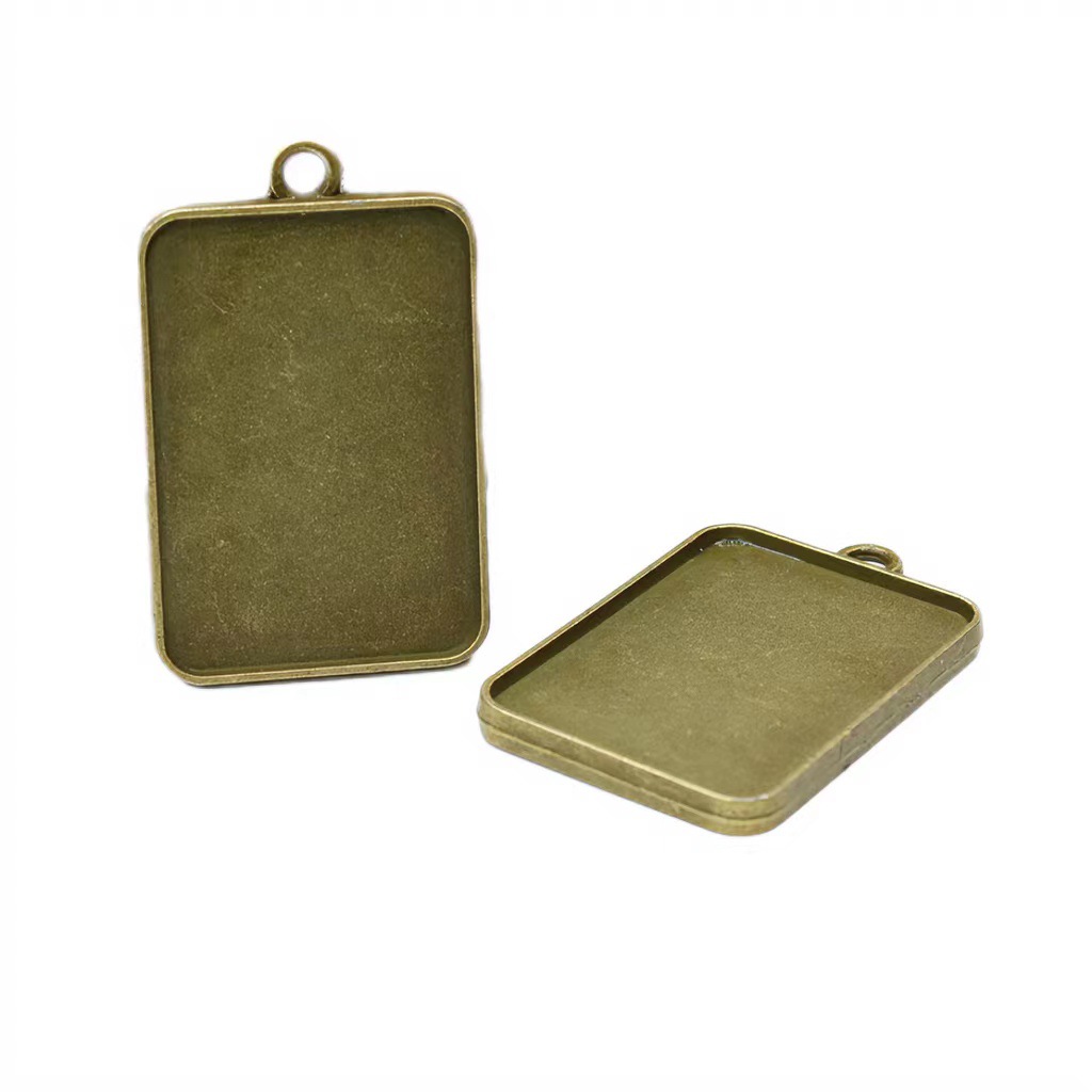 23x33长方双面时光宝石合金底座唐卡吊坠项链钥匙扣diy饰品配件详情6