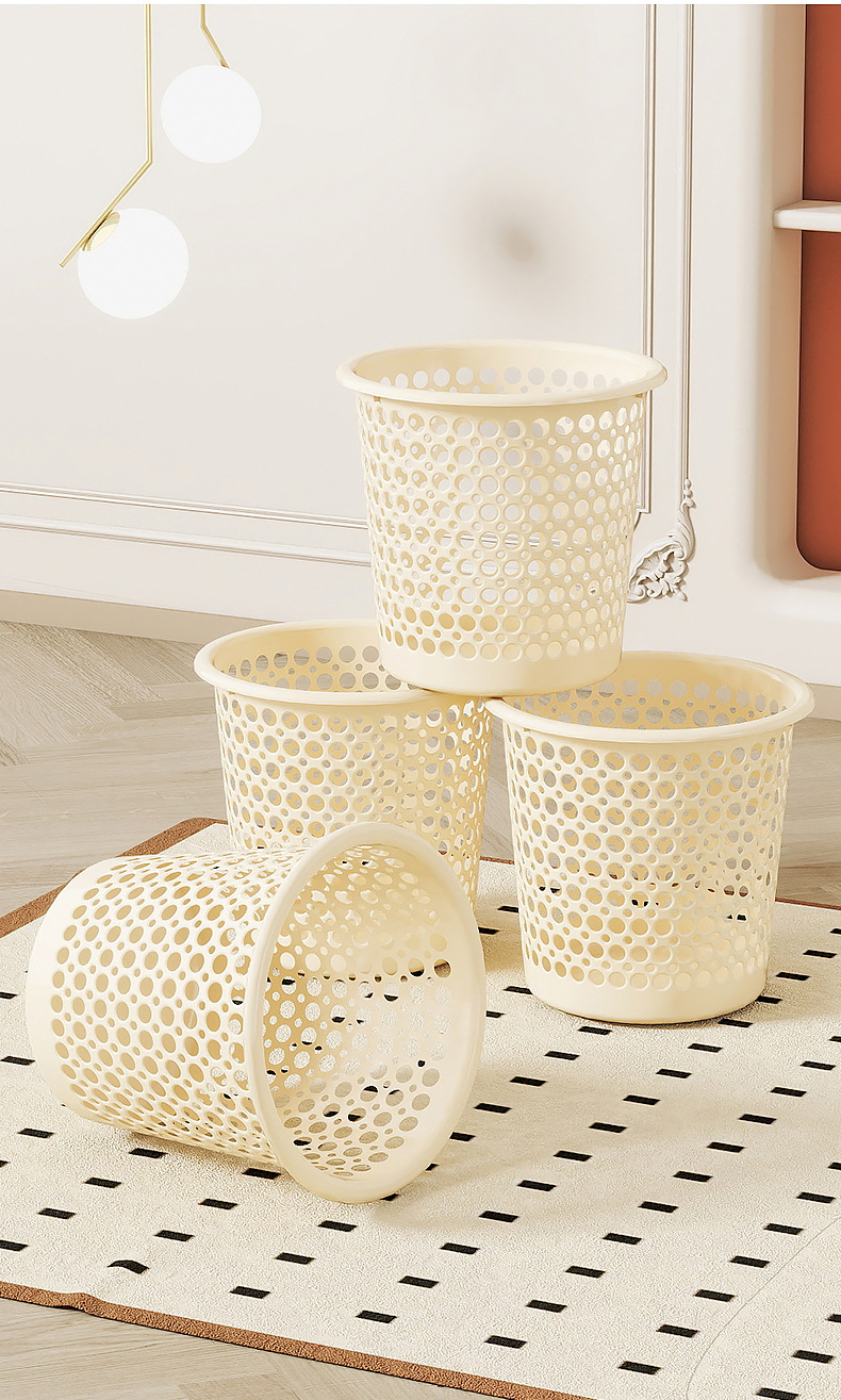 垃圾桶家用客厅卧室厨房厕所卫生间大容量办公室塑料镂空纸篓无盖详情14