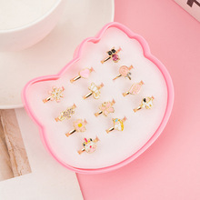 韩版 儿童饰品合金戒指 卡通可爱儿童戒指 可爱漂亮混款36个1盒详情9