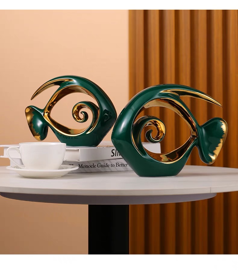 Creative light luxury fish-themed ceramic decorative items, soft furnishings, TV cabinets, bookcases, entrance hall, home, housewarming gifts pic 4