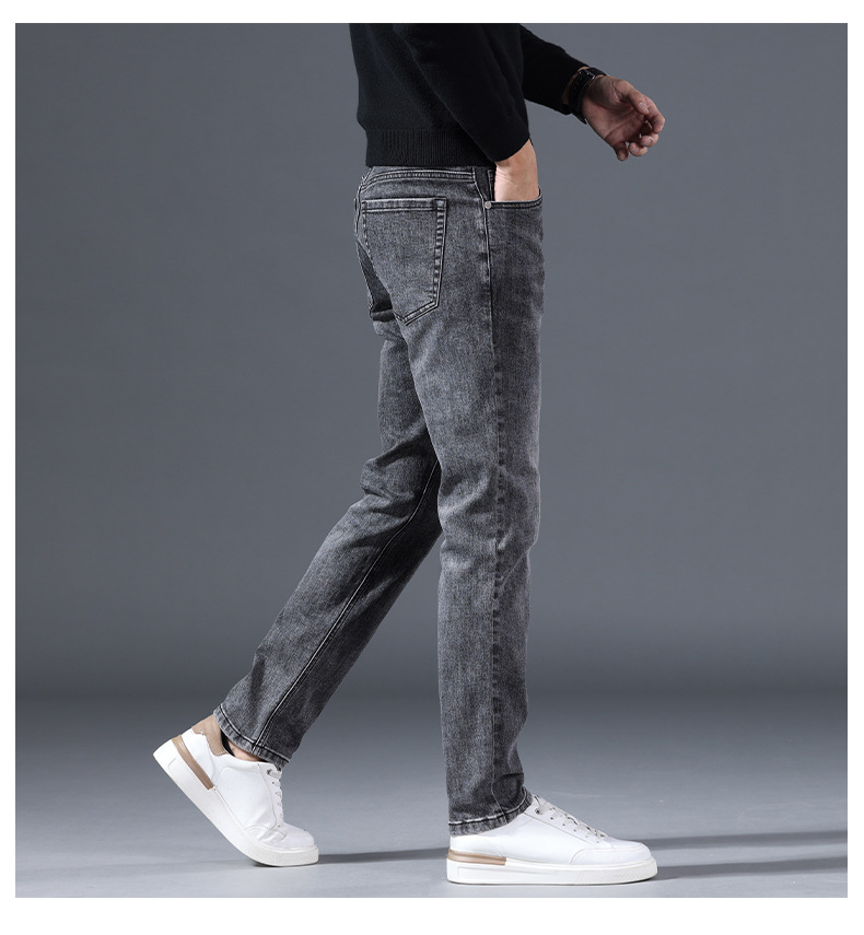修身直筒牛仔裤男2025新款高端有弹性男士长裤春秋季休闲潮流裤子详情14