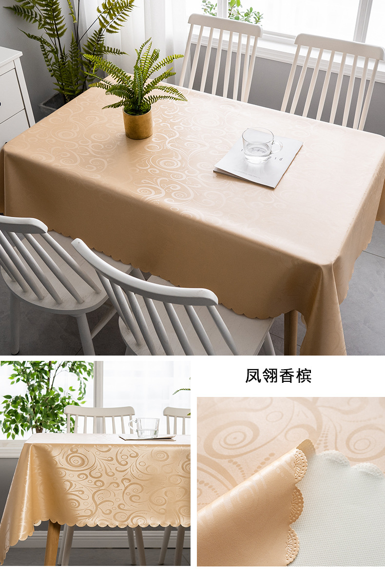 Cross-border delivery of European-style waterproof tablecloths, heat-resistant, oil-resistant, no-wash tablecloths, household tablecloths, rectangular coffee table tablecloths pic 25