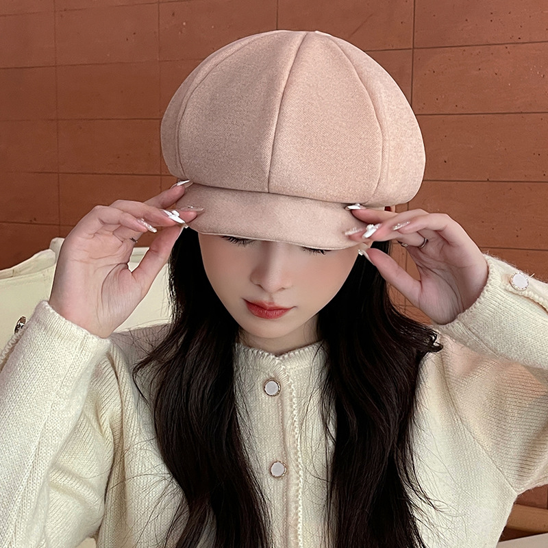 Otoño-invierno 2022 gorra de octagón niño japonés artes y artes sombrero de periódico versátil Señora Inglesa lengua de pato pintor boina pic 13