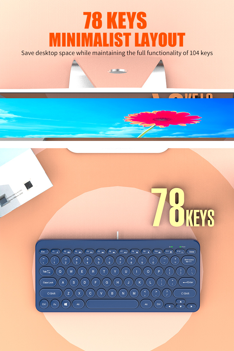 The K380 external keyboard for laptops, with retro round keycaps and silent keys, is a universal neutral keyboard for desktop laptops pic 17