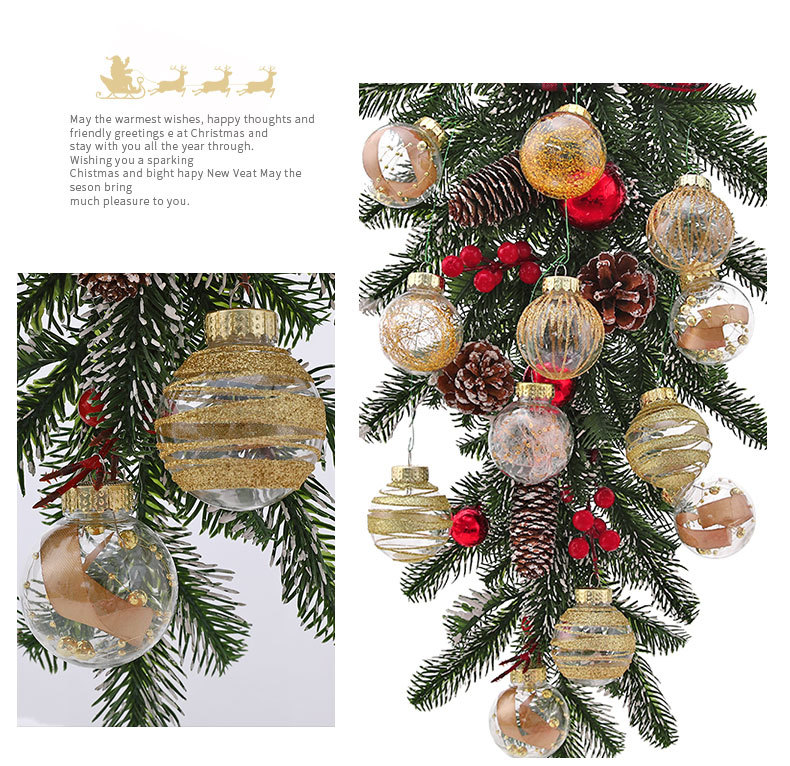 跨境新品圣诞装饰品PET透明球塑料彩绘圣诞球套装圣诞树挂件吊饰详情11