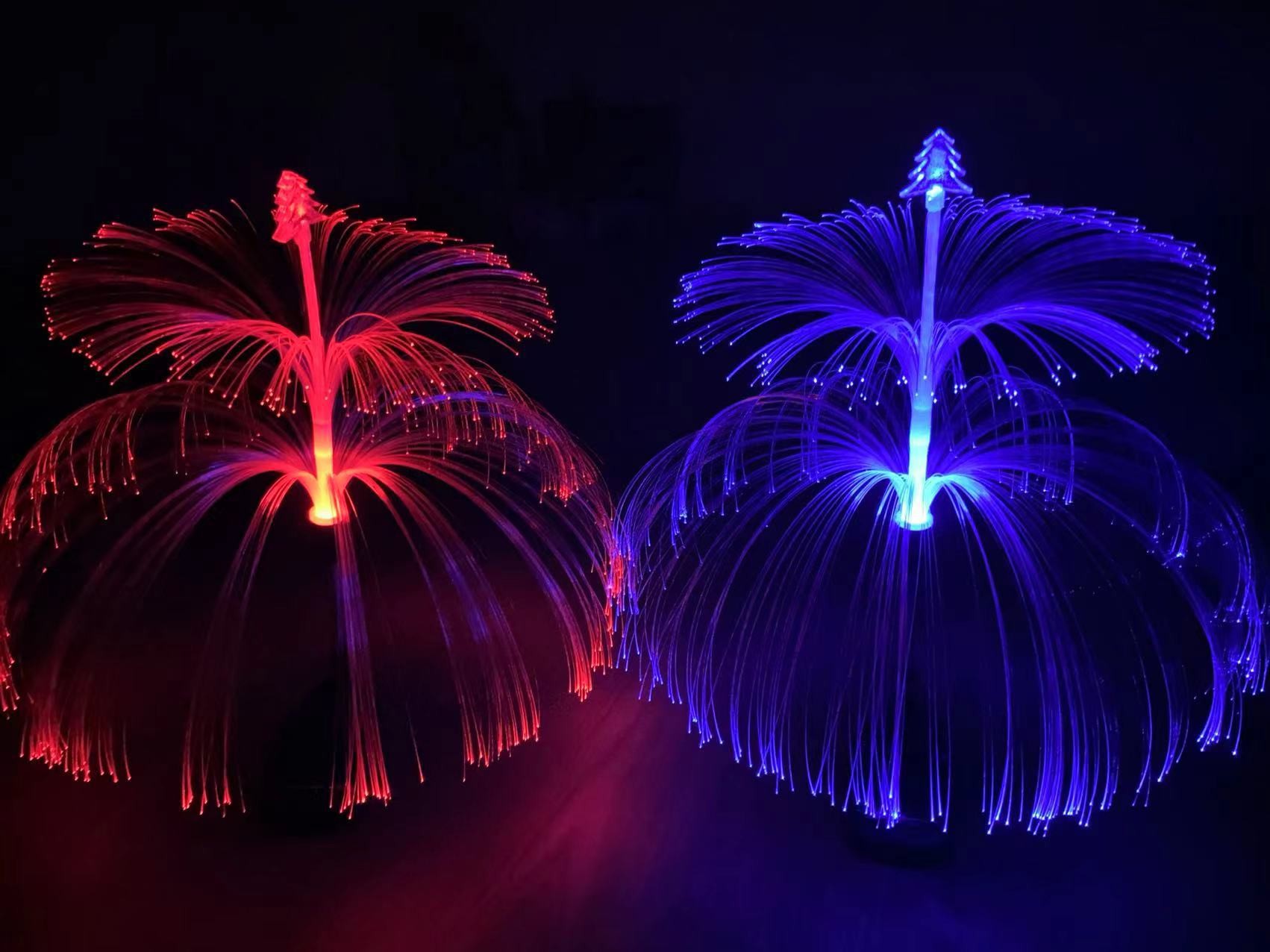 太阳能水母灯户外防水双层草坪灯装饰庭院景观灯led光纤芦苇灯详情26