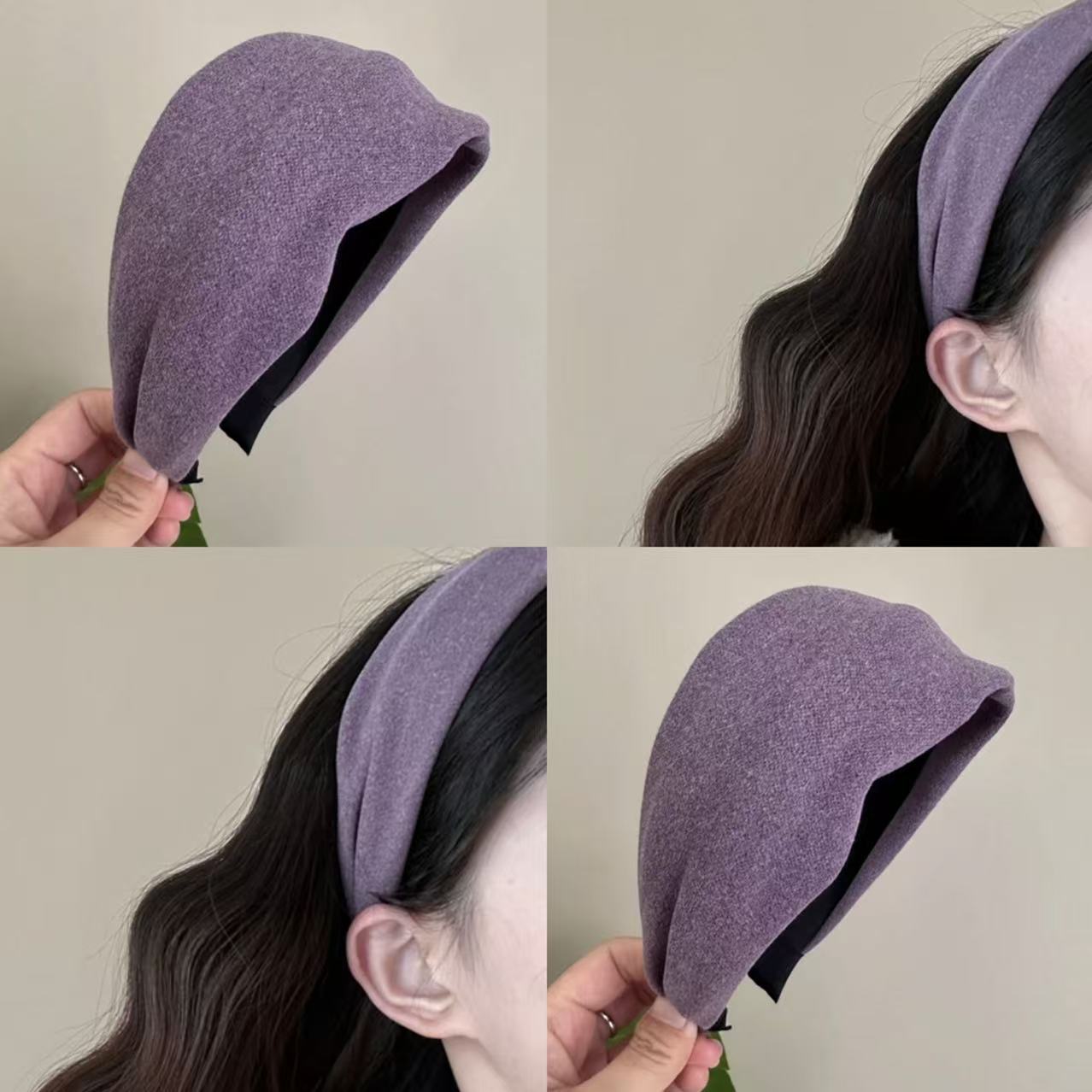 Pumpkin brown for whitening Spring and summer knitted wide-brimmed hair band 2025 New style hairpin hair band high head band Elegant headband for women pic 11