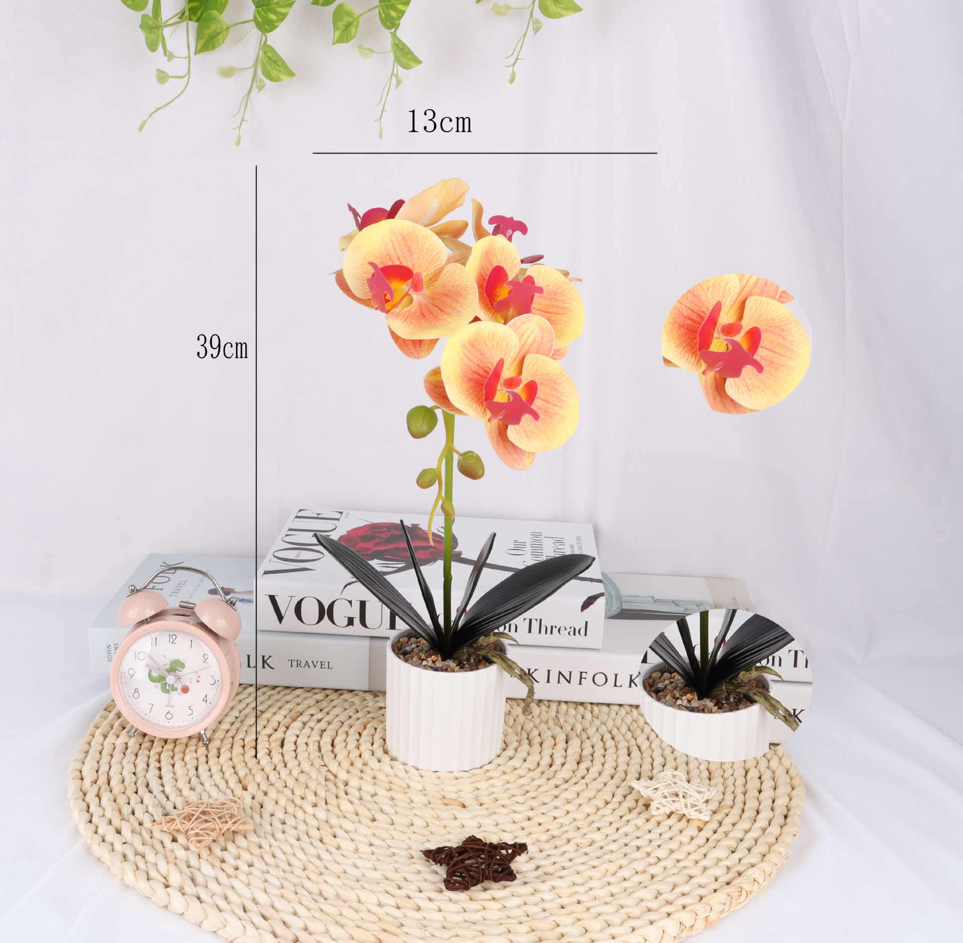 5-head artificial Phalaenopsis potted plants/artificial flower bonsai/artificial flower creative indoor small ornaments/Amazon manufacturer pic 4