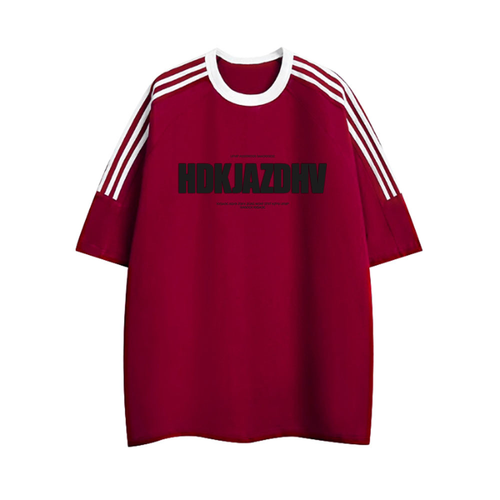 纯棉条纹短袖t恤女2025新款大码夏季宽松三条杠美式潮牌半袖上衣详情14