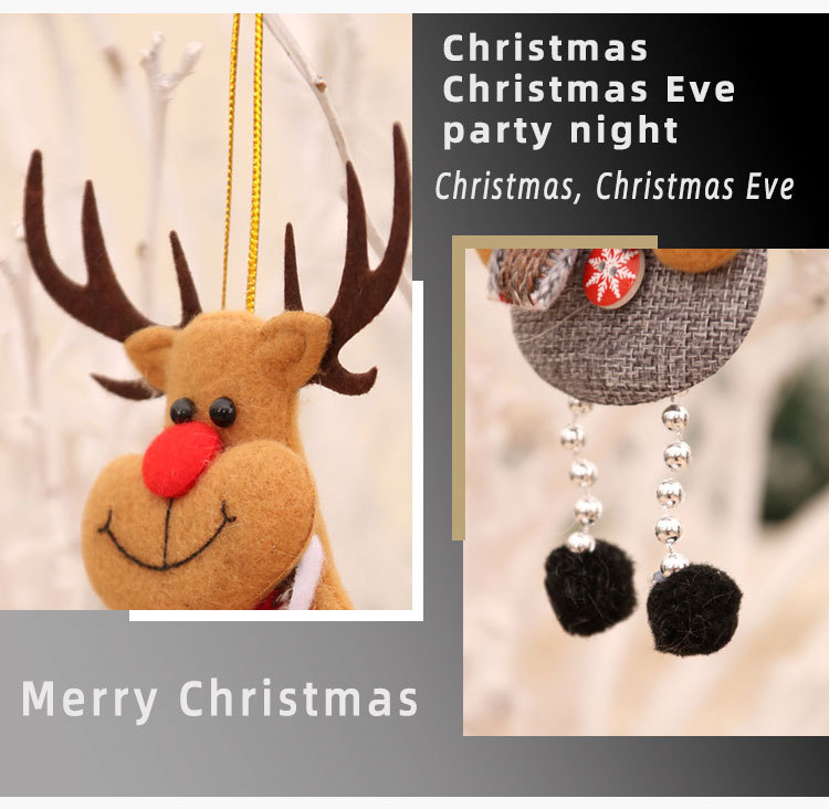 跨境新款圣诞节装饰用品老人小挂件 圣诞树配件布艺小挂饰礼物详情6