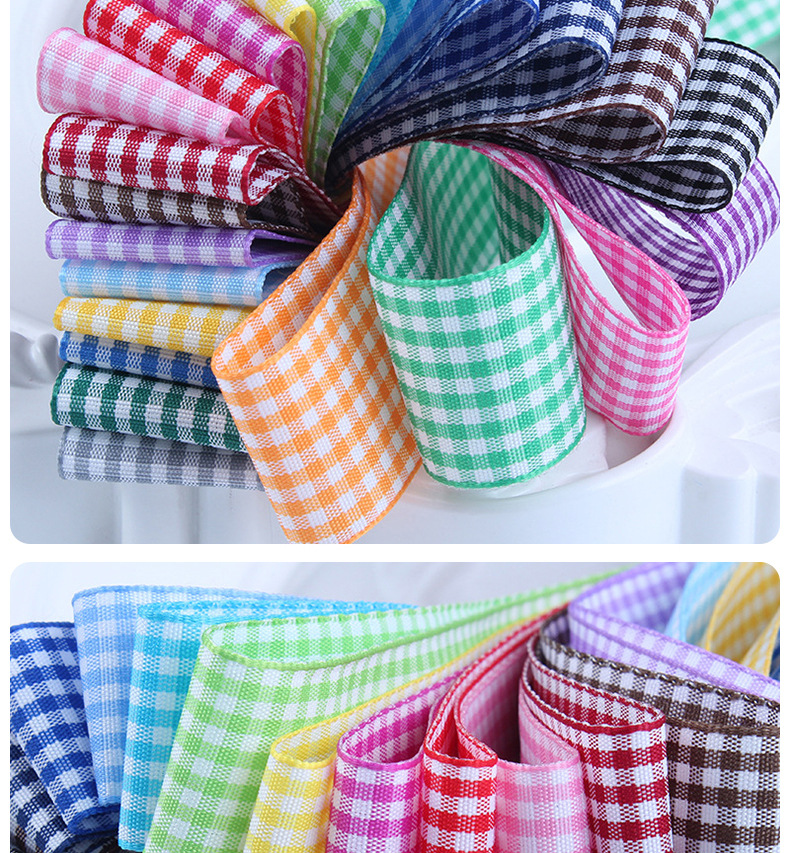 Dingxin checkered Ribbon wholesale, Scottish black, white and red ribbons, DIY bow gift packaging webbing pic 20