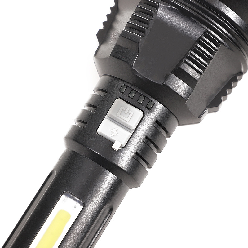 USB charging LED outdoor flashlight, high-power side light, multi-functional high-intensity flashlight in stock for wholesale pic 10