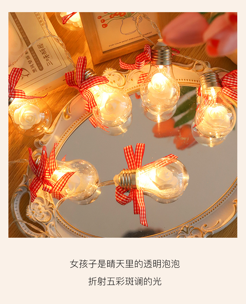 跨境新款LED灯泡灯串圣诞节 北欧家居装饰灯彩灯串灯挂件拍照道具详情9