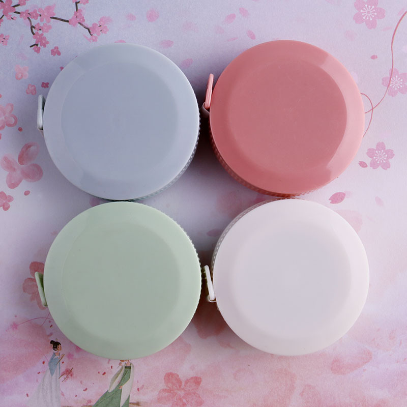 1.5-meter Nordic-style plastic mini tape measure, automatic telescopic inch measuring soft leather tape measure, foreign trade logo gift pic 2