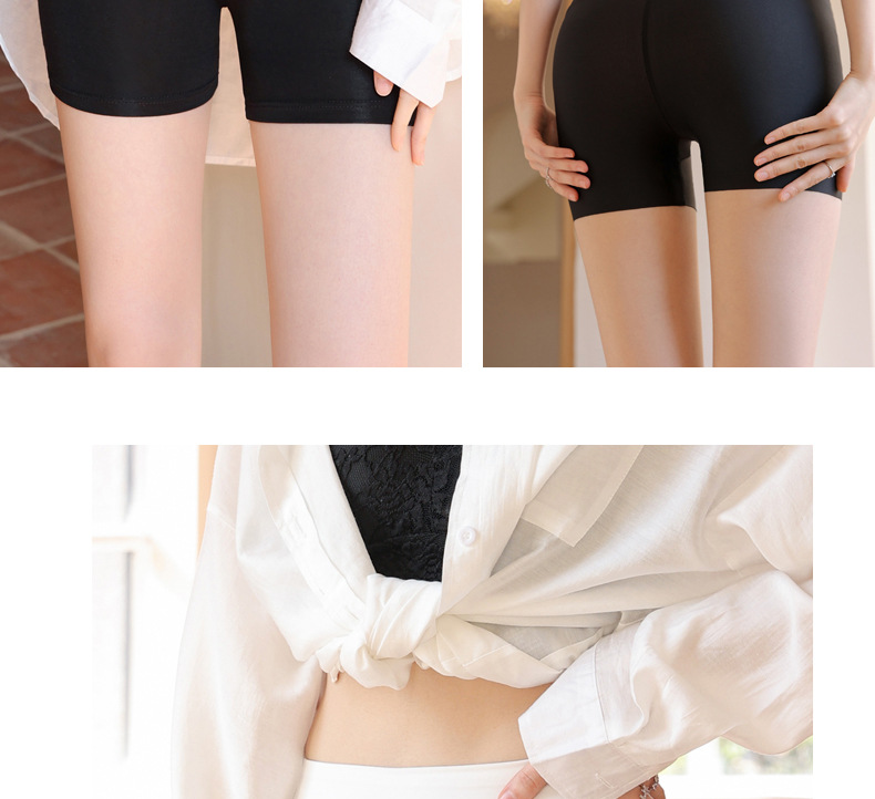 冰丝无痕防走光高腰安全裤女夏季提臀芭比打底裤三分平角保险短裤详情20