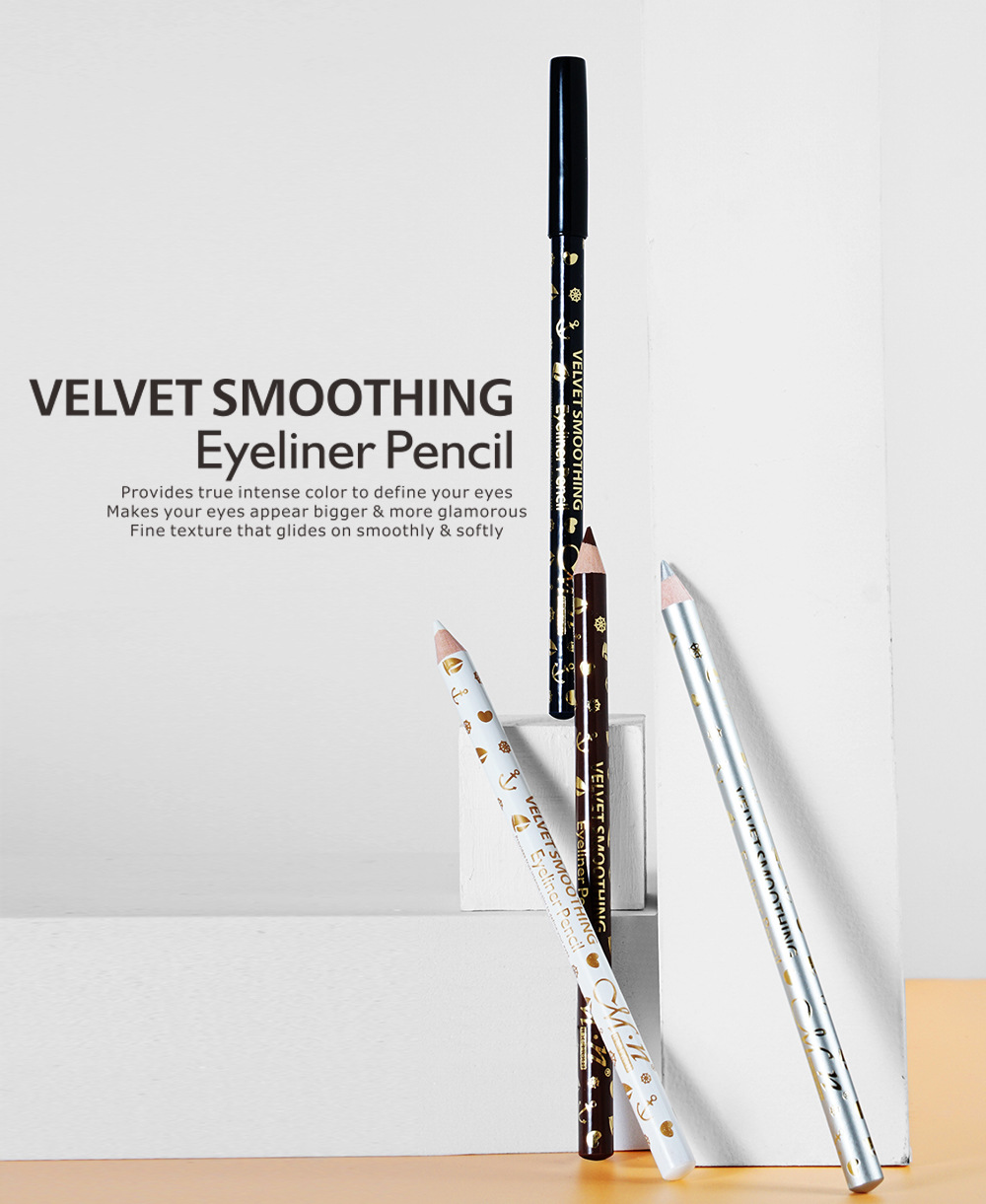 Meno matte, natural, easy to color, long-lasting waterproof, 13.5cm multi-color wooden hard head eyeliner, pencil + pen holder pic 14