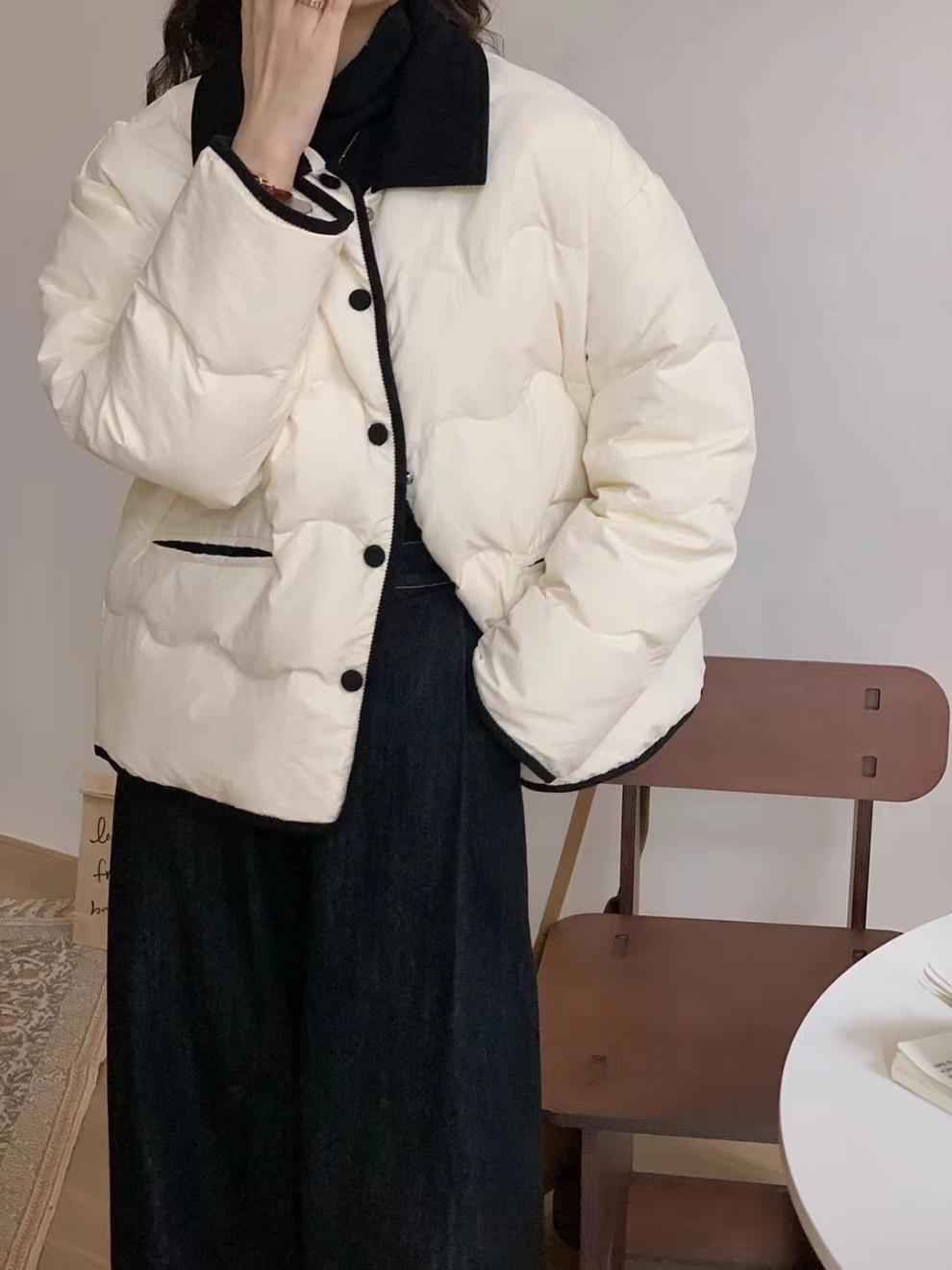 Lapel Dongdaemun light down cotton-padded jacket for women, short chanel-style cotton-padded jacket, casual coat for winter pic 12