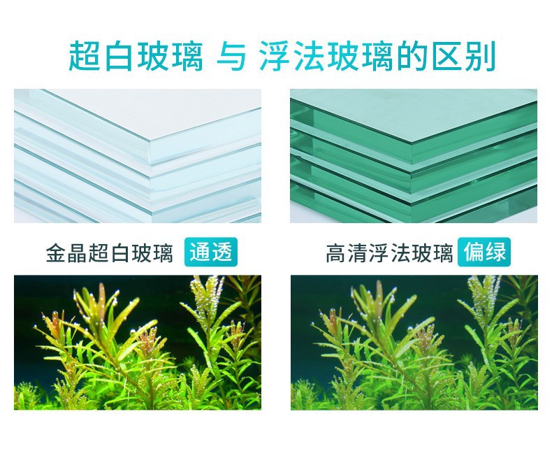 yee Fish Tank ecological desktop water plant landscaping, home ornamental fish, ultra-white glass small living room glass tank wholesale pic 8