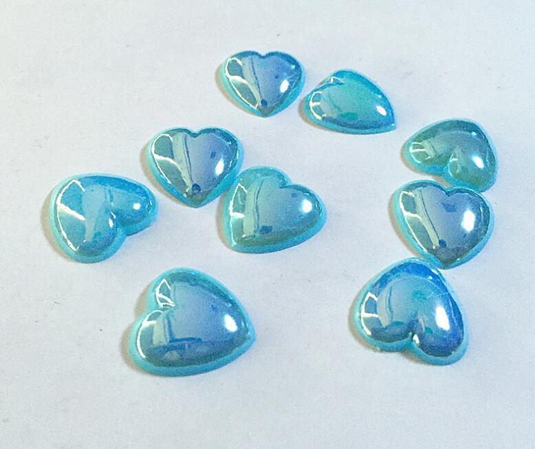 Wholesale of ABS imitation pearl, AB color semi-round heart DIY clothing, leather bags, belts, accessories and auxiliary materials pic 1