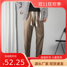 小西裤男坠感修身直筒休闲裤男生婚庆商务秋季高档男装白色九分裤详情13