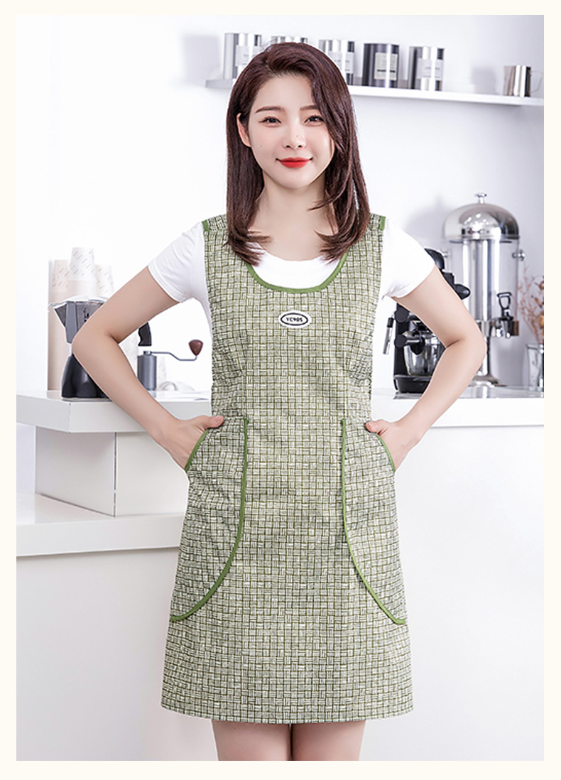 Waterproof and oil-resistant apron, summer thin design, kitchen stain-resistant, special for home cooking, new hooker-style large pocket baking waistband pic 14