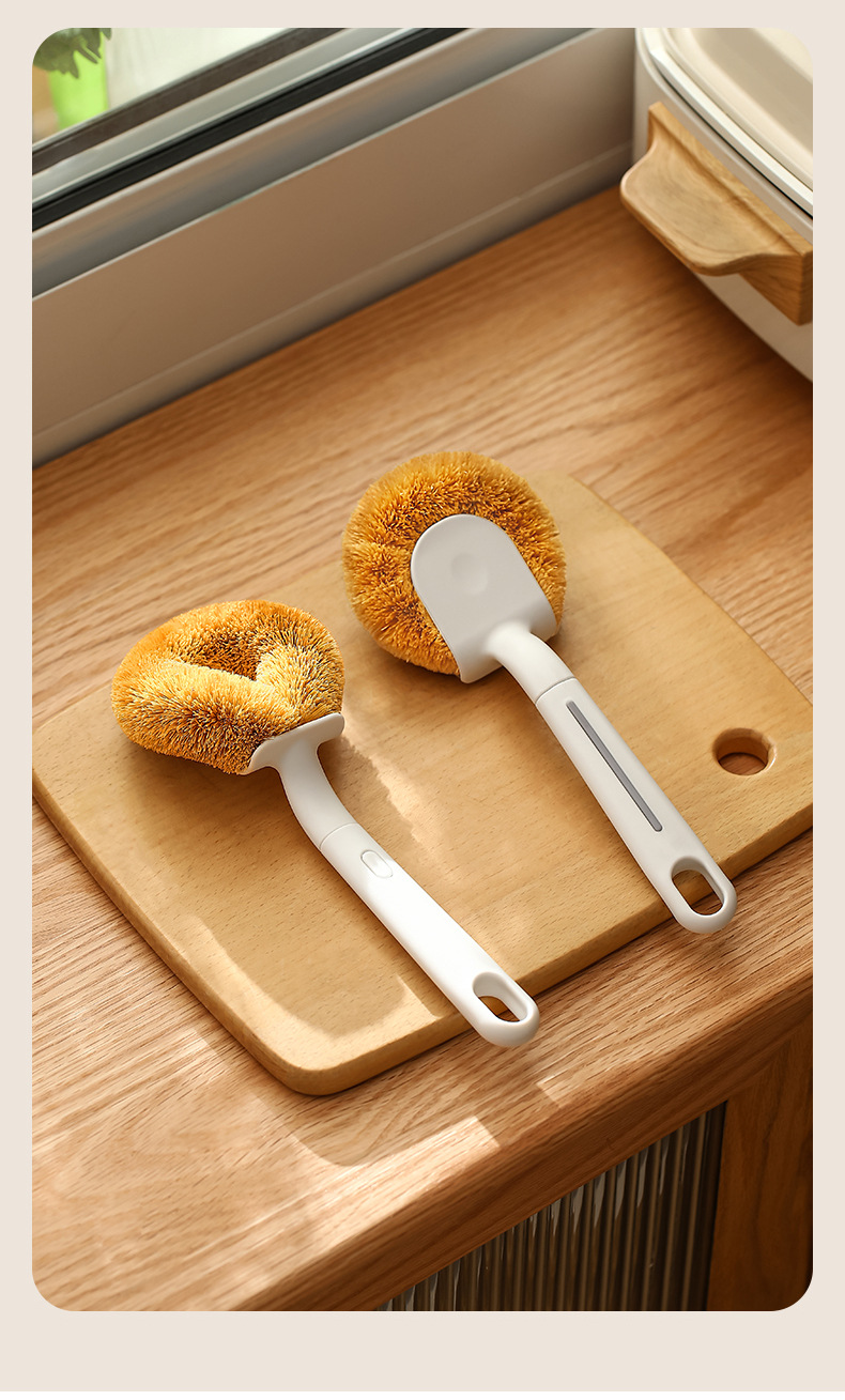 FaSoLa pot brush, household dish brush, long-handled stove, coconut palm cleaning brush, kitchen pot and dish washing magic tool, pot washing brush pic 14