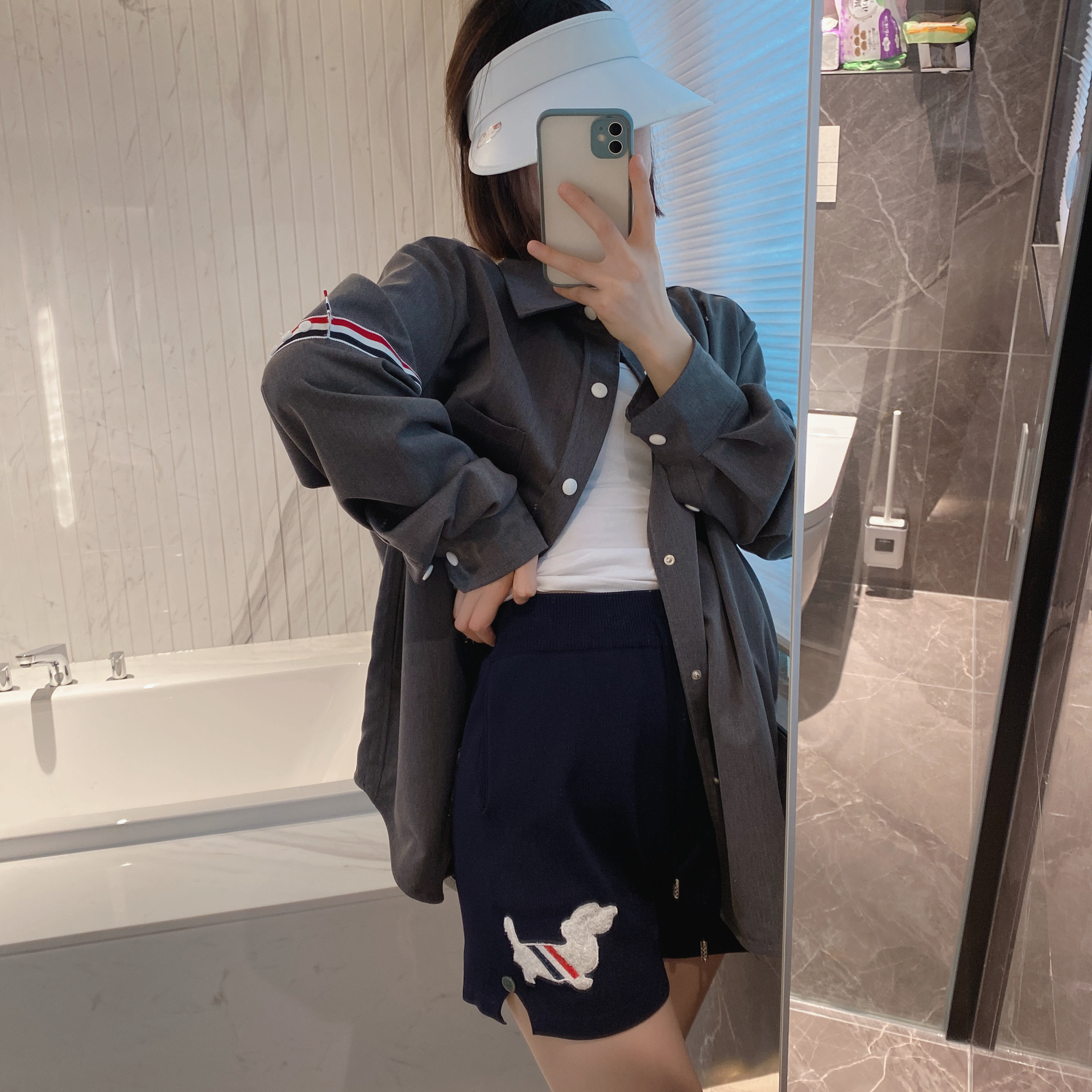 TB casual trendy brand poplin slim-fit solid white shirts for men and women, Oxford fabric shirts for women with long sleeves pic 8