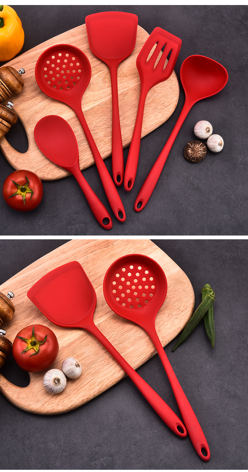 硅胶锅铲中华铲耐高温不粘锅硅胶勺铲套装汤勺漏勺烹饪厨具五件套详情11