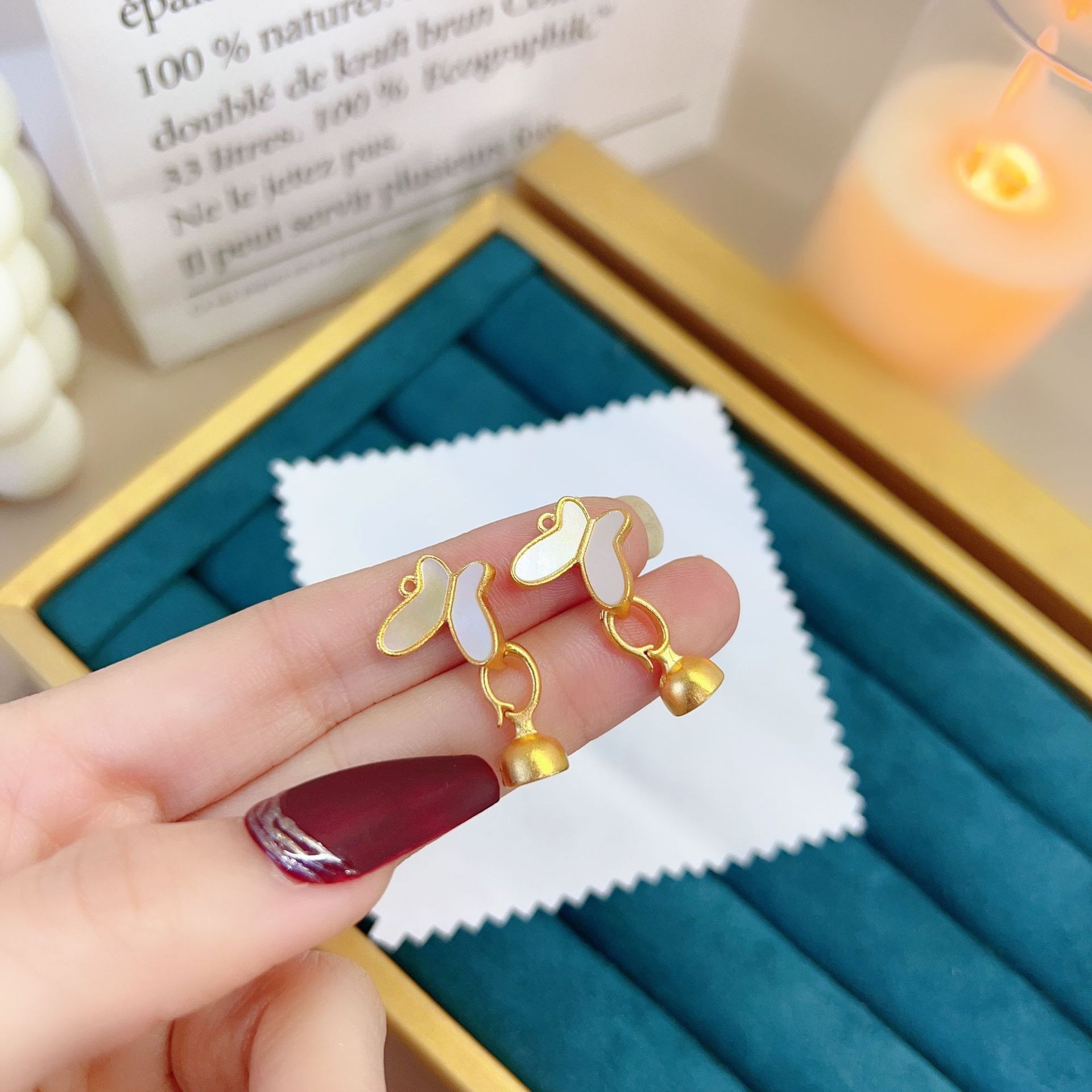 DIY accessories: Sand gold shell butterfly color-preserving buttons, universal buttons, necklaces, bracelets, necklace accessories pic 9