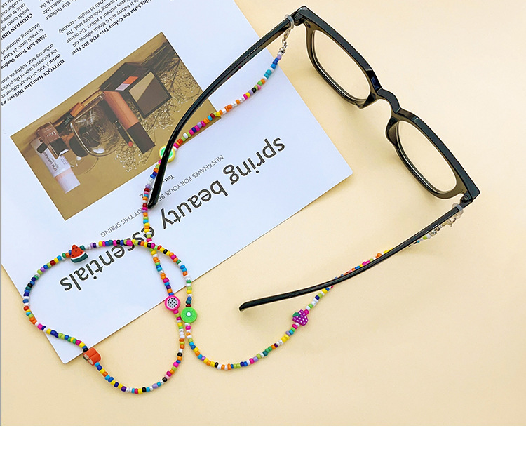 彩色米珠眼镜链饰品防掉挂链口罩链多巴胺链条创意小众挂脖手工链详情5